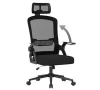 rattantree Sedia Ufficio con Supporto Lombare, Sedia Scrivania con Braccioli Regolabili, Rete Traspirante, Poggiatesta e altezza regolabili con Ruote Piroettanti, Funzione Altalena, Nero