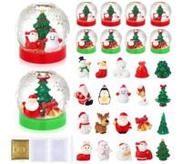 RattanView 10 set di palle di neve fai da te natalizie kit per la | con mini statuette accessori per creare il proprio artigianato glitterato per bomboniere di Natale Arti e mestieri