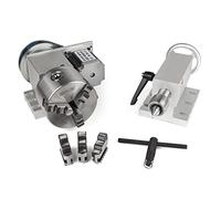 RATTMMOTOR Asse rotante CNC, asse rotante 4th Axis K11-100mm con albero cavo a 3 morsetti con rapporto di trasmissione 6:1 e mandrino da 65mm per tornio CNC, fresatrice