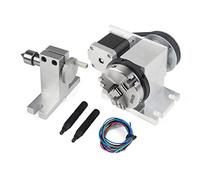 RATTMMOTOR Asse rotativo CNC, 4° quarto asse K11-65 mm mandrino a 3 griffe divisore con contropunta 54 mm CNC 4th-Rotary Axis per fresatrice/incisore CNC