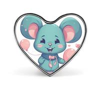 Ratto che tiene un palloncino a forma di cuore spilla da bavero personalizzato pin back badge pulsante retrò punk pin kawaii cuore distintivi per uomini donne vestiti borse cappelli e regalo