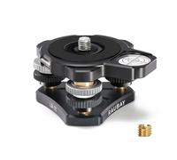 RAUBAY Base di livellamento per treppiede, livella magnetica a bolla staccabile, intervallo di inclinazione ± 6°, alluminio CNC da 3/8", livellatore per fotocamere DSLR, teste video e telescopio