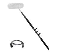 RAUBAY Braccio del microfono a 3 sezioni, estensibile, palmare con vite da 1/4" e 3/8", lunghezza regolabile da 1,1 m a 2,7 m, asta in fibra di carbonio MA01