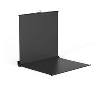 RAUBAY FloorFlex CHS2100 - Schermo pieghevole nero con estensione a pavimento, 2,1 x 2,1 x 2,1 m, sfondo retrattile portatile con supporto per videoconferenze, streaming, studio fotografico