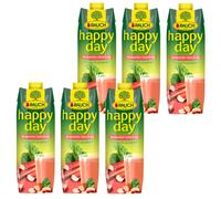 Rauch Happy Day Rabarbaro Succo Frutta Fruttuoso Acre 1000ml 6er Pack