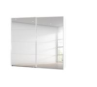 Rauch Möbel Caracas Armadio con Ante scorrevoli, Legno ingegnerizzato, Piastra di serraggio, Bianco con 2 Porte a Specchio, 210 x62 x226 cm