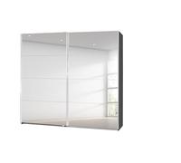 Rauch Möbel Caracas Armadio con Ante scorrevoli, Legno ingegnerizzato, Piastra di serraggio, Metallico Grigio con 2 Porte a Specchio, 226x210x62