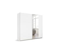 Rauch Möbel Kronach - Armadio con Ante sospese a 2 Ante, Bianco con 1 Specchio, Incluso Pacchetto di Accessori Basic 2 aste Appendiabiti 2 Ripiani, 218 x 210 x 59 cm, Colore: Bianco Alpino