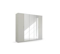 Rauch Möbel Pure by Quadra Spin - Armadio con ante girevoli, 5 pezzi, con specchio, 3 mensole, 226 x 210 x 54 cm, colore: Grigio