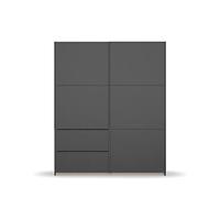 Rauch Möbel Siviglia Armadio per la porta del pavimento, GraumaTallic, Maniglia Strip GraumeTallic, 2-Door, incl. 2 rastrellini per abiti, 2 ripiani 175x210x59 cm