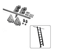 RAUGAJ Kit Di Porte Scorrevoli Della Stalla con Le Ruote Del Rullo Del Pavimento 3.3Ft-20Ft Che Rotolano la Biblioteca Dell'Hardware Della Scala Che Scorre il Corredo Dell'Hardware Della Scala, Pista