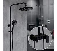RAUGAJ Rubinetti, Set Di Doccia a Pioggia Rubinetto con Rubinetto con Rubinetto Della Vasca in Ottdi Lusso Di Bronzo Antico Bronzo Cucina Rubine/Stile 2 Nero