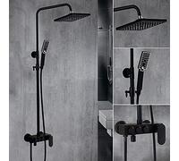RAUGAJ Rubinetti, Set Di Doccia a Pioggia Rubinetto con Rubinetto con Rubinetto Della Vasca in Ottdi Lusso Di Bronzo Antico Bronzo Cucina Rubine/Stile 4 Nero