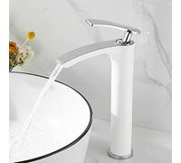 RAUGAJ Rubinetti, Set Di Doccia con Pioggia Di Scarto Antico Di Lusso Set Di Rubinetti Mixer Tap con Rubinetto Vasca Singola Manici da Bagno Faucet Doccia/Bianco e Cromo T