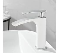 RAUGAJ Rubinetti, Set Di Doccia con Pioggia Di Scarto Antico Di Lusso Set Di Rubinetti Mixer Tap con Rubinetto Vasca Singola Manici da Bagno Faucet Doccia/Bianco e Cromo S