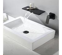 RAUGAJ Rubinetti, Vasca da Bagno Set da Doccia a Muro Di Rubinetto da Bagno a Cascata Montata, Tocco Caldo e Mixer Caldo e Cromo/Nero