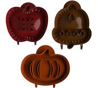RAUKS Mini stampi per torta a mano, stampi per torta per cottage autunnali, stampo per torta di frutta a mano, stampo per impasta per pasta, stampo per forno natalizio (3 pz)
