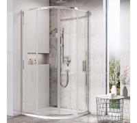 Ravak Blix box doccia 80x80 cm semicircolare alluminio lucida/vetro trasparente X3BM40C00Z1