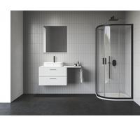 Ravak Blix II box doccia 80x80 cm semicircolare nero opaca/vetro trasparente 3BM40300Z1