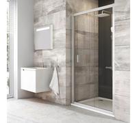 Ravak Blix porta doccia 110 cm scorrevole bianco lucida/vetro con motivo 0PVD0100ZG