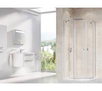 Ravak Chrome box doccia 90x90 cm semicircolare satinato opaca/vetro trasparente 3Q170U00Z1