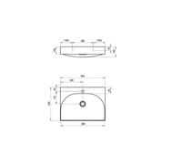 Ravak Lite lavabo 60x45 cm rettangolare da mobile bianco XJX01260004