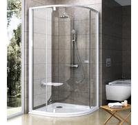 Ravak Pivot box doccia 80x80 cm semicircolare bianco lucida/vetro trasparente 37644101Z1