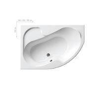 Ravak Rosa I vasca da bagno angolare 140x105 cm sinistra bianco CI01000000