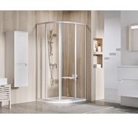 Ravak Supernova box doccia 80x80 cm semicircolare satinato opaca/vetro trasparente 3114OU02Z1
