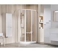 Ravak Supernova box doccia 90x90 cm semicircolare bianco lucida/vetro trasparente 3117O102Z1