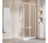 Ravak Supernova porta doccia 75 cm scorrevole bianco lucida/vetro con motivo 14V301O2ZG