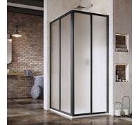 Ravak Supernova porta doccia 75 cm scorrevole nero opaca/vetro con motivo 14V303O2ZG