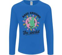 Rave Around The World Dance Music Acid Raver Uomo Manica Lunga T-Shirt
