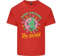 Rave Around The World Dance Music Raver Acid Kids T-Shirt Per Ragazzi E Ragazze