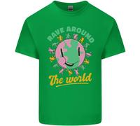 Rave Around The World Dance Music Raver Acid Kids T-Shirt Per Ragazzi E Ragazze