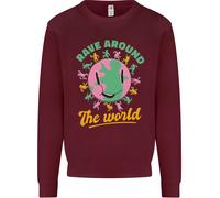 Rave Around The World Dance Music Raver Acid Uomo Sweatshirt Jumper