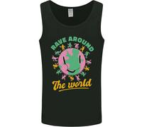 Rave Around The World Dance Music Raver Acid Uomo Vest Tank Top