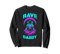 Rave Daddy EDM Music Festival Trippy Astronauta Crescent Moon Felpa