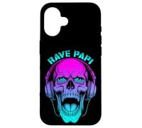 Rave Papi EDM Music Festival Trippy Skull DJ Cuffie Custodia per iPhone 16