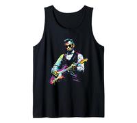Rave Presidente Abe Lincoln Suonare Chitarra Grafica EDM Art Canotta