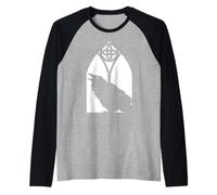 Rave Shirt Corvo Corvo Merlo Ornitologia Maglia con Maniche Raglan