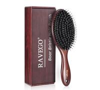 RAVEGO Spazzola per capelli, spazzola con setole di cinghiale e perni in nylon per donne, uomini e bambini per districare e modellare, spazzola districante professionale per diversi tipi di capelli