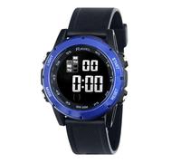 Ravel - Orologio al quarzo digitale da uomo rotondo 3ATM con luce - RDG.14D, nero/blu