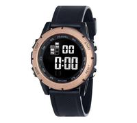 Ravel - Orologio al quarzo digitale da uomo rotondo 3ATM con luce - RDG.14D, Nero / Bronzo