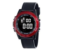 Ravel - Orologio al quarzo digitale da uomo rotondo 3ATM con luce - RDG.14D, nero/rosso