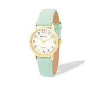 Ravel - Orologio analogico al quarzo da donna, color pastello, per uso quotidiano, colore argento, R0137, Verde/oro, Small - 27mm watch case, Cinturino