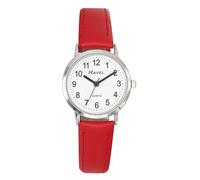 Ravel - Orologio classico unisex per tutti i giorni, Quadrante rosso/argento/bianco con numeri, Women's - 27mm case, Cinturino
