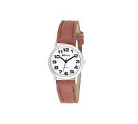 Ravel - orologio con cinturino donna di facile lettura con grandi numeri - Quadrante bianco/argento tono/marrone