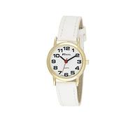 Ravel - orologio con cinturino unisex di facile lettura con grandi numeri - Quadrante bianco/oro tono/bianco