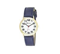 Ravel - orologio con cinturino unisex di facile lettura con grandi numeri - Quadrante bianco/oro tono/blu